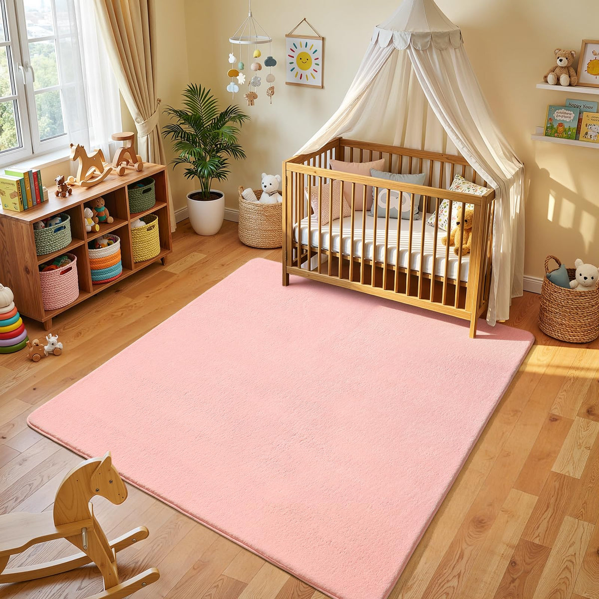 Amearea Modern Area Rugs for Bedroom Living Room, 4x6 Blue Memory Foam Rug