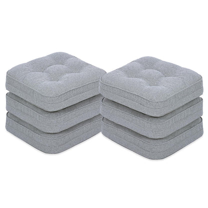 GOFORIT Chair Cushions,Tufted Shredded Memory Foam Chair Pads, Non-Slip Seat Cushions with Removable Cover, 16'' x 16'', Beige