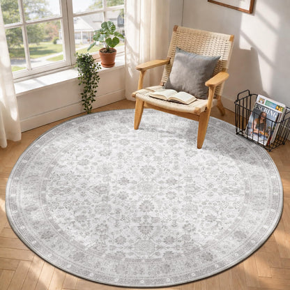 OPPODREAM Vintage Blue Area Rugs 5x7, Washable Rug for Living Room
