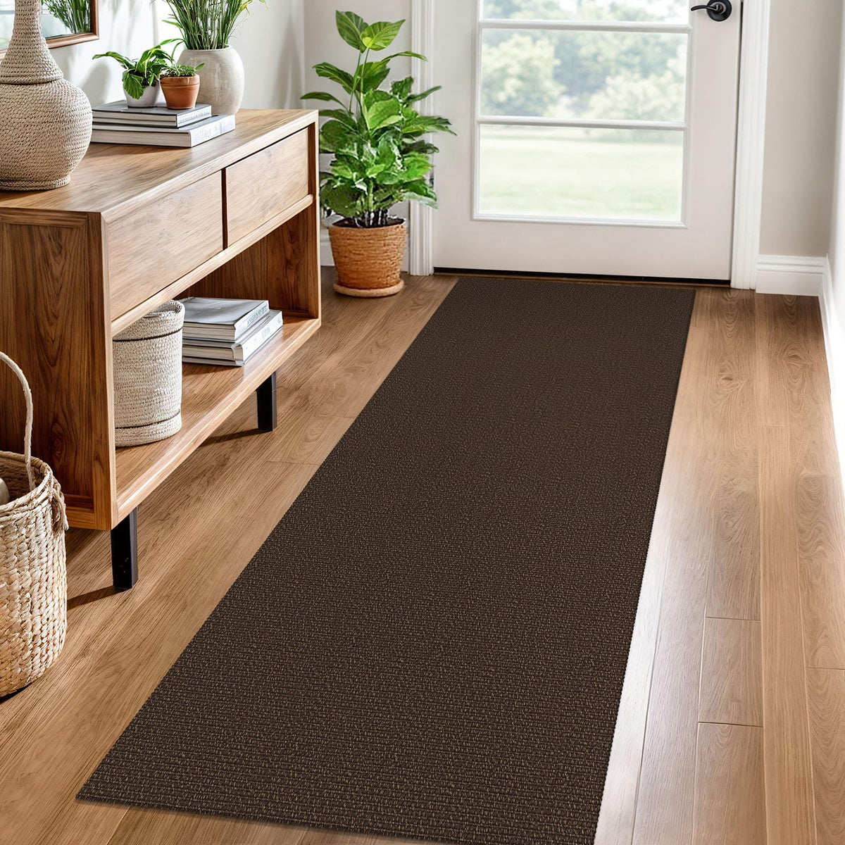 EARTHALL Washable Area Rug, Non Slip Entryway Rug, 4x6 Ft, Sand/Beige