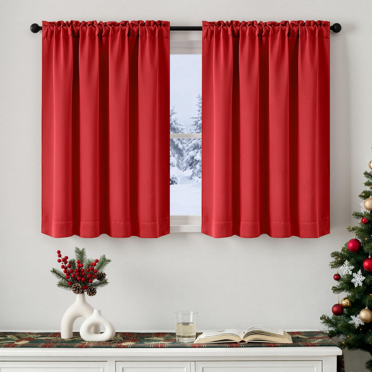 MIULEE Stone Blue Blackout Curtains for Bedroom Living Room 40"x63" 2 Panel