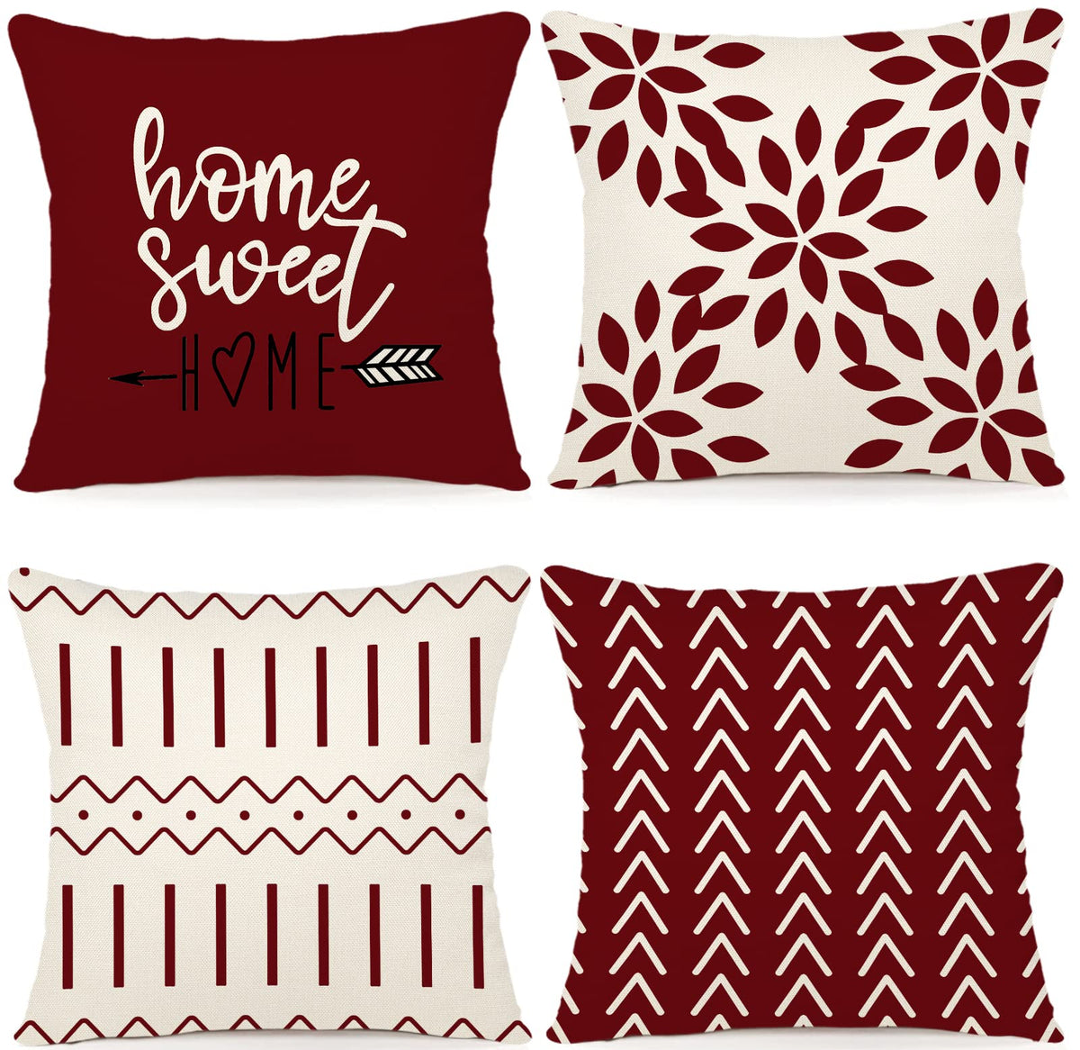 YCOLL Pillow Covers 18x18 Set of 4, Modern Sofa Throw Pillow Cover, Decorative Home Outdoor Linen Fabric Geometric Pillow Case for Couch Bed Car, Yellow