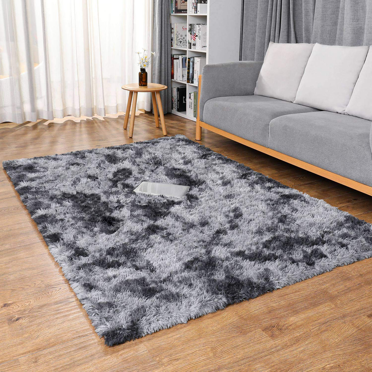 Ophanie Area Rugs for Living Room Bedroom, Washable Non-Slip Fluffy Soft Grey Shag Carpet, Indoor Floor Gray 4x6 Fuzzy Shaggy Living Room Plush Rug for Kids Home Dorm Decor Aesthetic