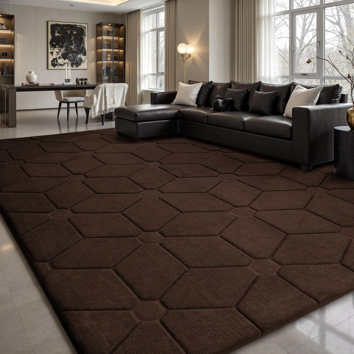Sour Lemon 8x10 Area Rugs for Living Room Bedroom, Large Carpet Grey Rug