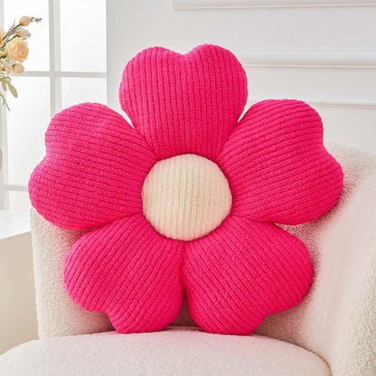 Kcvvcr Flower Throw Pillow, Cute Flower Shaped Pillow Decorative Throw Pillow for Bed Couch, Soft Daisy Pillows Floor Seating Cushion Cushions (14.9 Inch White+Green)