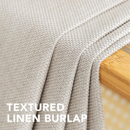 H.VERSAILTEX Linen Blackout Curtain 84 Inches Long for Bedroom/Living Room Thermal Insulated Grommet Linen Look Curtain Drapes Primitive Textured Burlap Effect Window Drapes 1 Panel - Heather Ivory