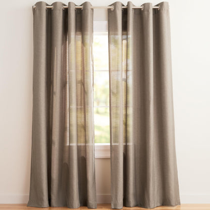 Exclusive Home Loha Linen Grommet Top Curtain Panel Pair, 84"x54", Winter White