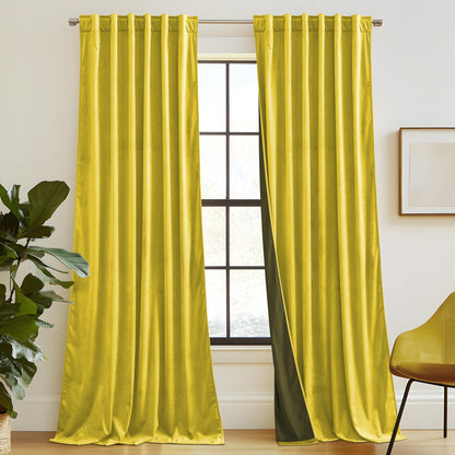 RYB HOME Blue Velvet Blackout Curtains for 84 inches Bedroom Living Room