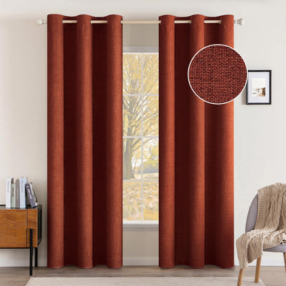 MIULEE 100% Blackout Linen Curtains for Bedroom 52x84 Inches Natural Beige