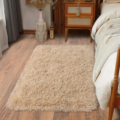 Ultra Soft Runner Rugs for Bedroom Hallways with Upgraded Non-Slip Rubber Backing & Thick Memory Sponge, 2x6 Feet Fluffy Shag Throw Area Rug for Bedside Dorm Dark Grey