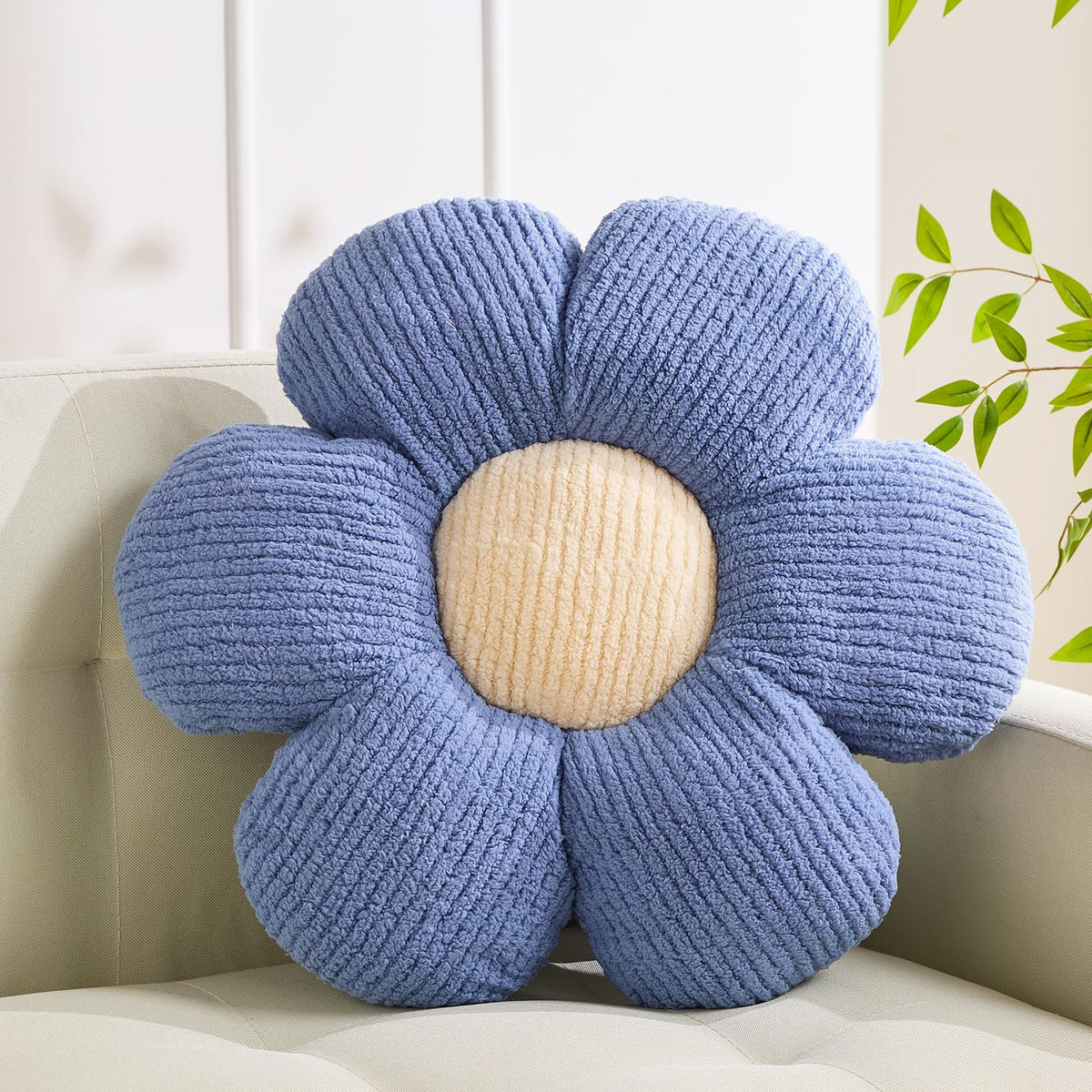 XIAIJIA 3PCS Flower Pillow, Daisy Throw Pillows, Flower Cushion 15.7 Inch