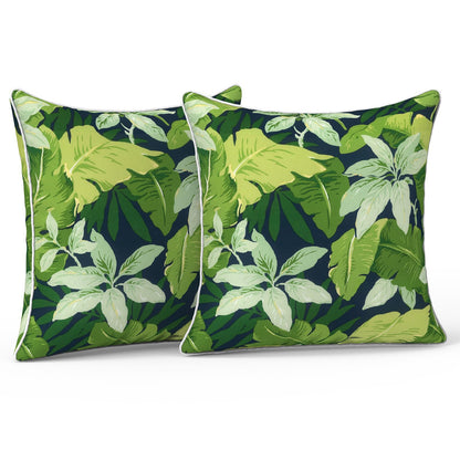 LVTXIII Set of 2 Patio Lumbar Pillows, 12" x 20" Fade Resistant Outdoor Lumbar Pillow with Inners, Fluffy Decorative Garden Lumbar Cushions for Home Patio Coach Sofa Use, Jacobean Black
