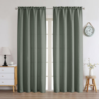 Chyhomenyc White Curtains 84 Inch Length 2 Panels 40Wx84L inches