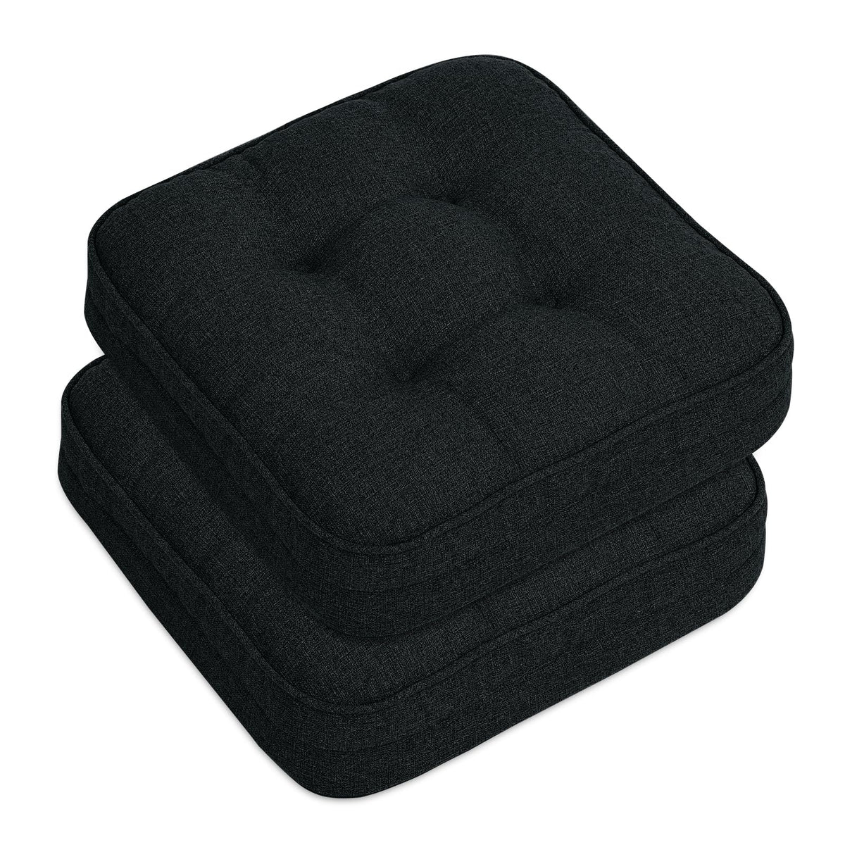 GOFORIT Chair Cushions,Tufted Shredded Memory Foam Chair Pads, Non-Slip Seat Cushions with Removable Cover, 16'' x 16'', Beige