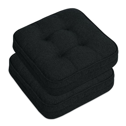 GOFORIT Chair Cushions,Tufted Shredded Memory Foam Chair Pads, Non-Slip Seat Cushions with Removable Cover, 16'' x 16'', Beige