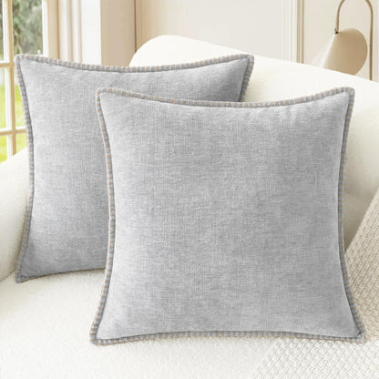 CaliTime Decorative Couch Throw Pillow Covers 18 X 18 Inches Smoke Blue
