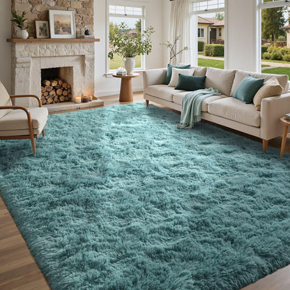 5x7 Black Area Rugs for Living Room, Large Fluffy Shag Bedroom Rugs Non-Slip, Ultra Soft Plush Carpet for Nursery Kids PlayRoom Dorm Office Indoor Modern Carpets