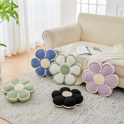 Kcvvcr Flower Pillow, Soft Flower Decorative Throw Pillow, Cute Daisy Flower Shaped Seating Floor Cushion Room Décor Plush Pillows for Sofa Couch Bed (13.7 Inch, Sage Green)