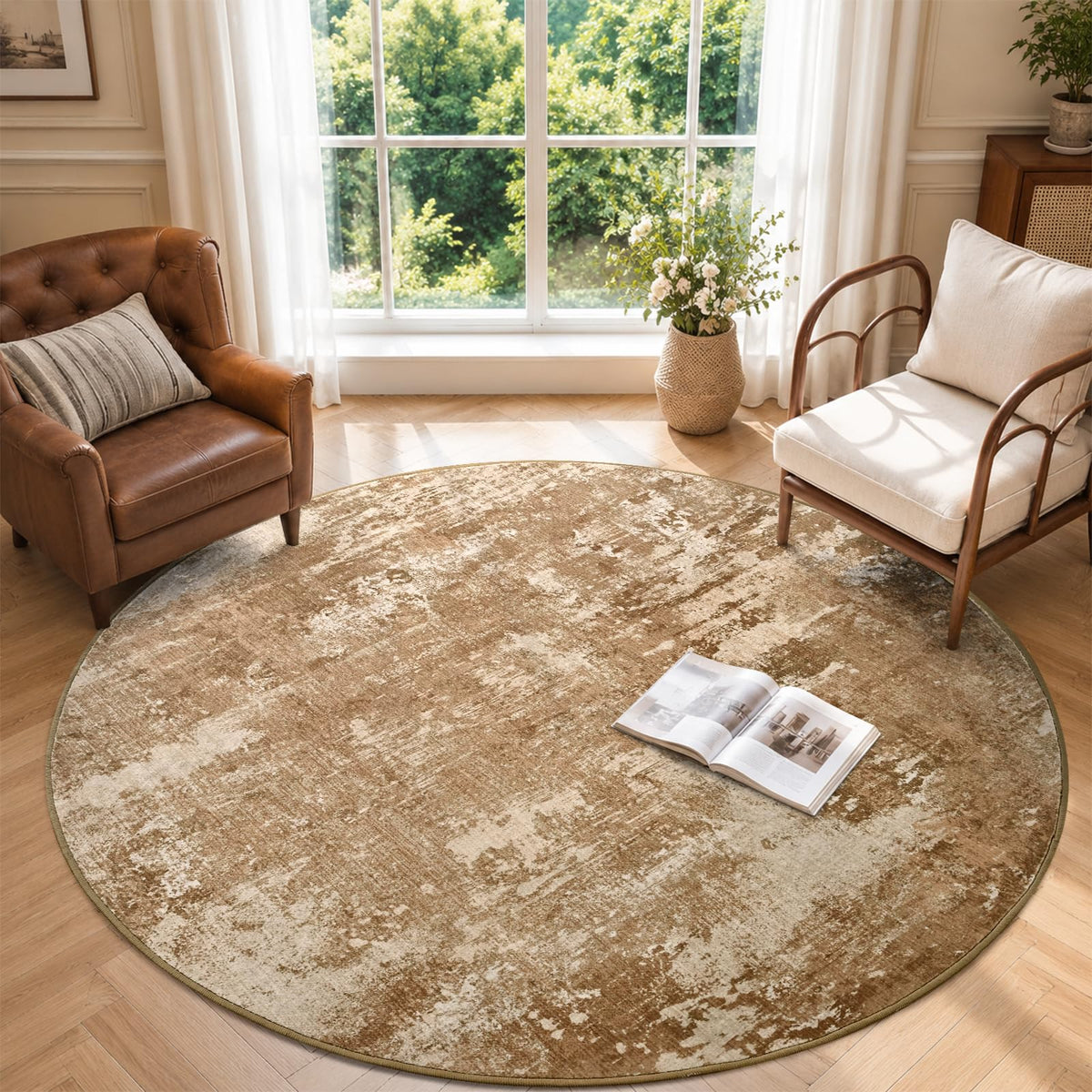 6x9 Ft Abstract Washable Area Rugs for Living Room Blue
