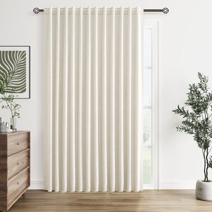 Guken Cream Linen Blackout Curtains 84 Inch Length 2 Panels Set for Living Room Bedroom Back Tab Thermal Insulated 100% Black Out Drapes Room Darkening Window Curtain Ivory Natural Beige