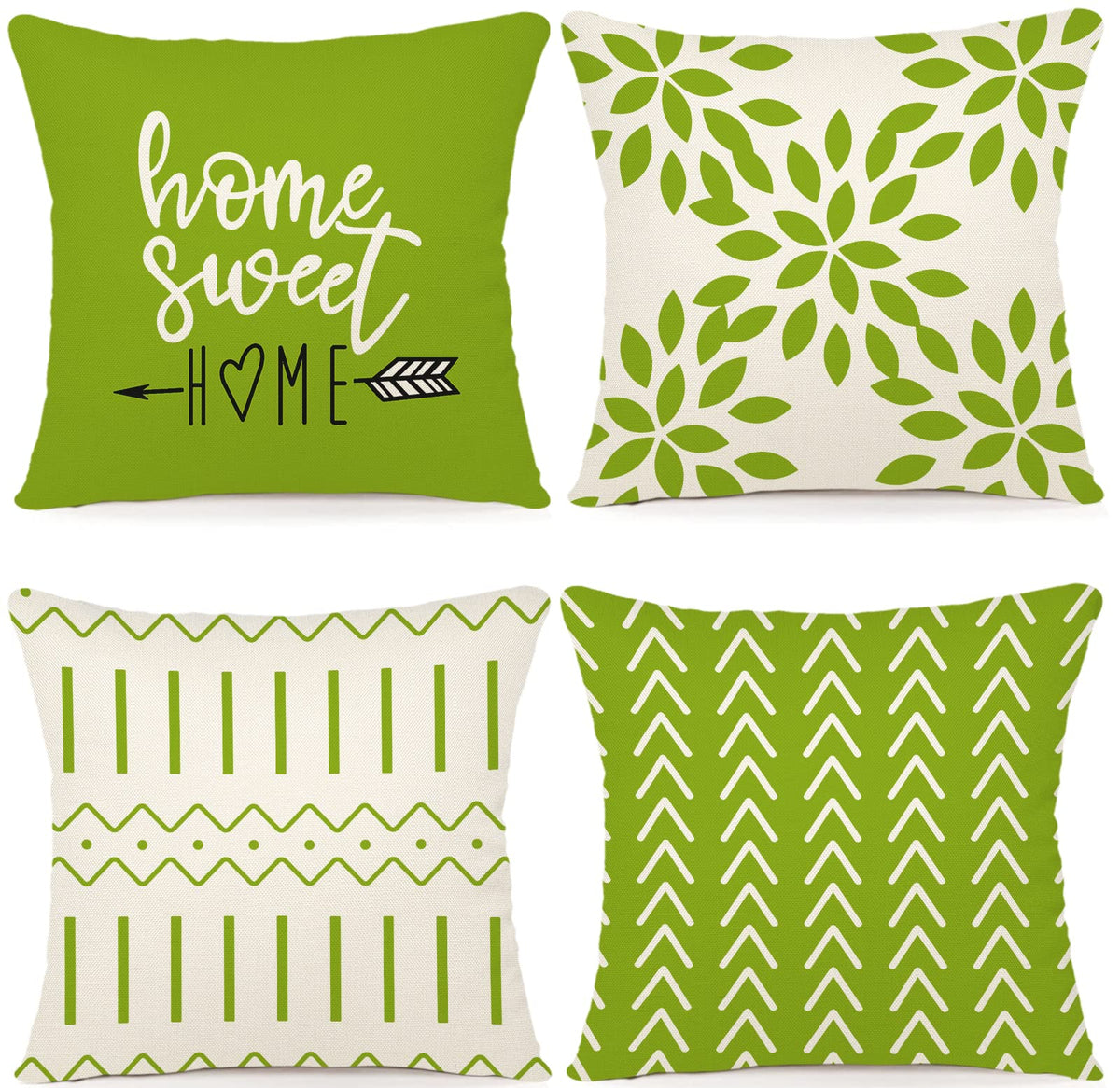 YCOLL Pillow Covers 18x18 Set of 4, Modern Sofa Throw Pillow Cover, Decorative Home Outdoor Linen Fabric Geometric Pillow Case for Couch Bed Car, Yellow