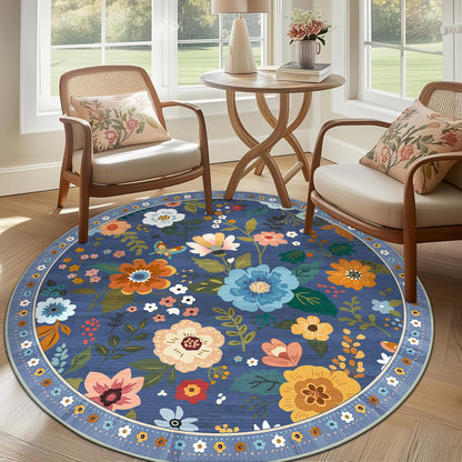 RELEANY Floral Washable 5x7 Area Rugs Pink