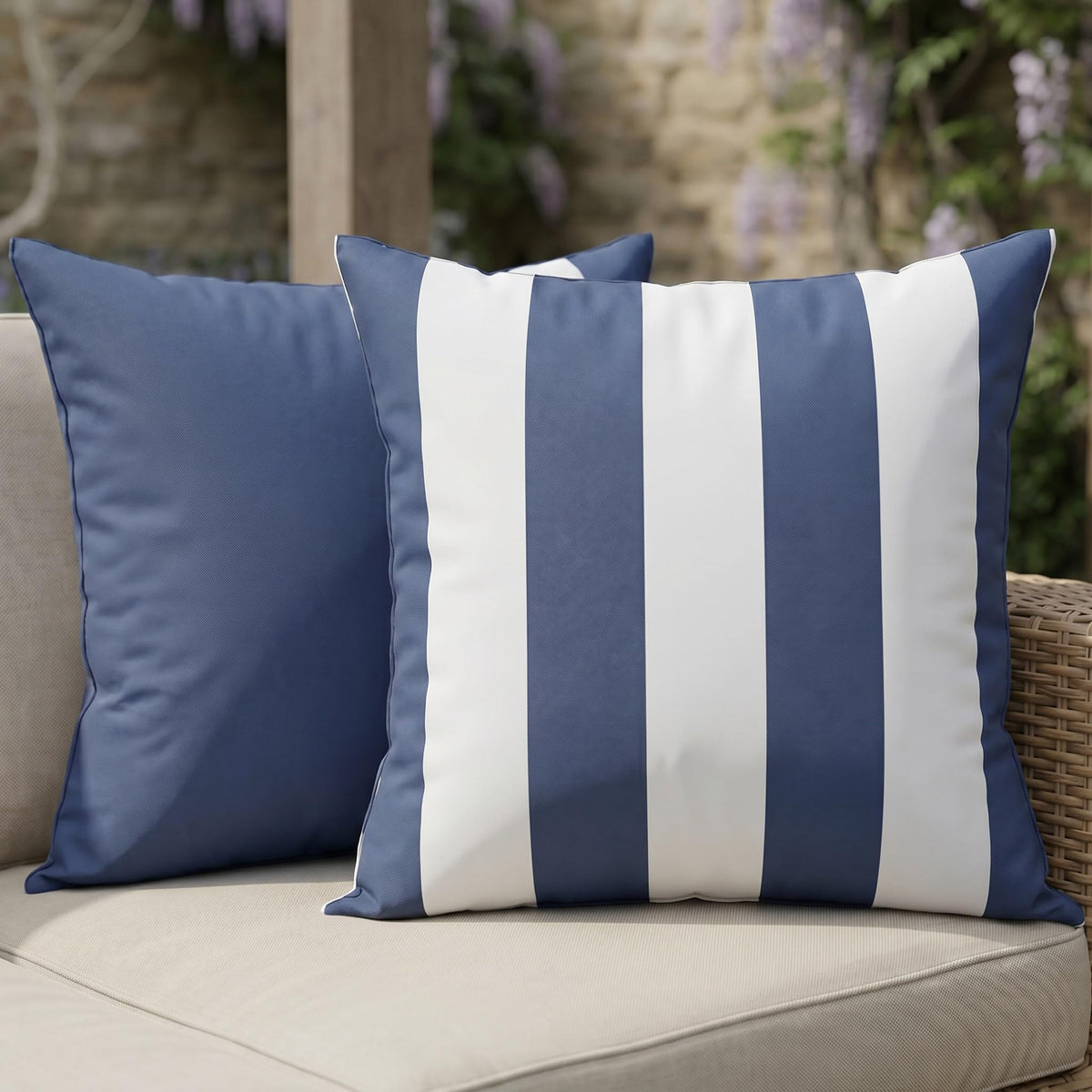 Decorative Outdoor Pillows Set of 2 - Waterproof 18x18 Throw Pillow Covers