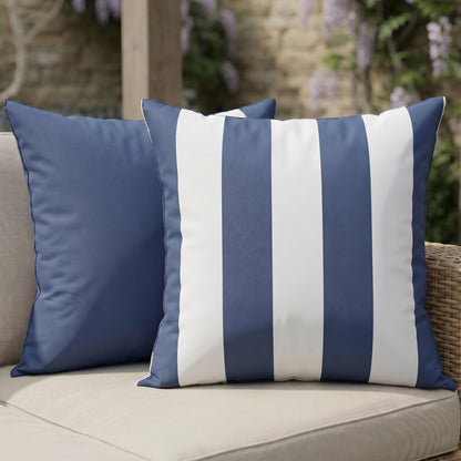 Decorative Outdoor Pillows Set of 2 - Waterproof 18x18 Throw Pillow Covers