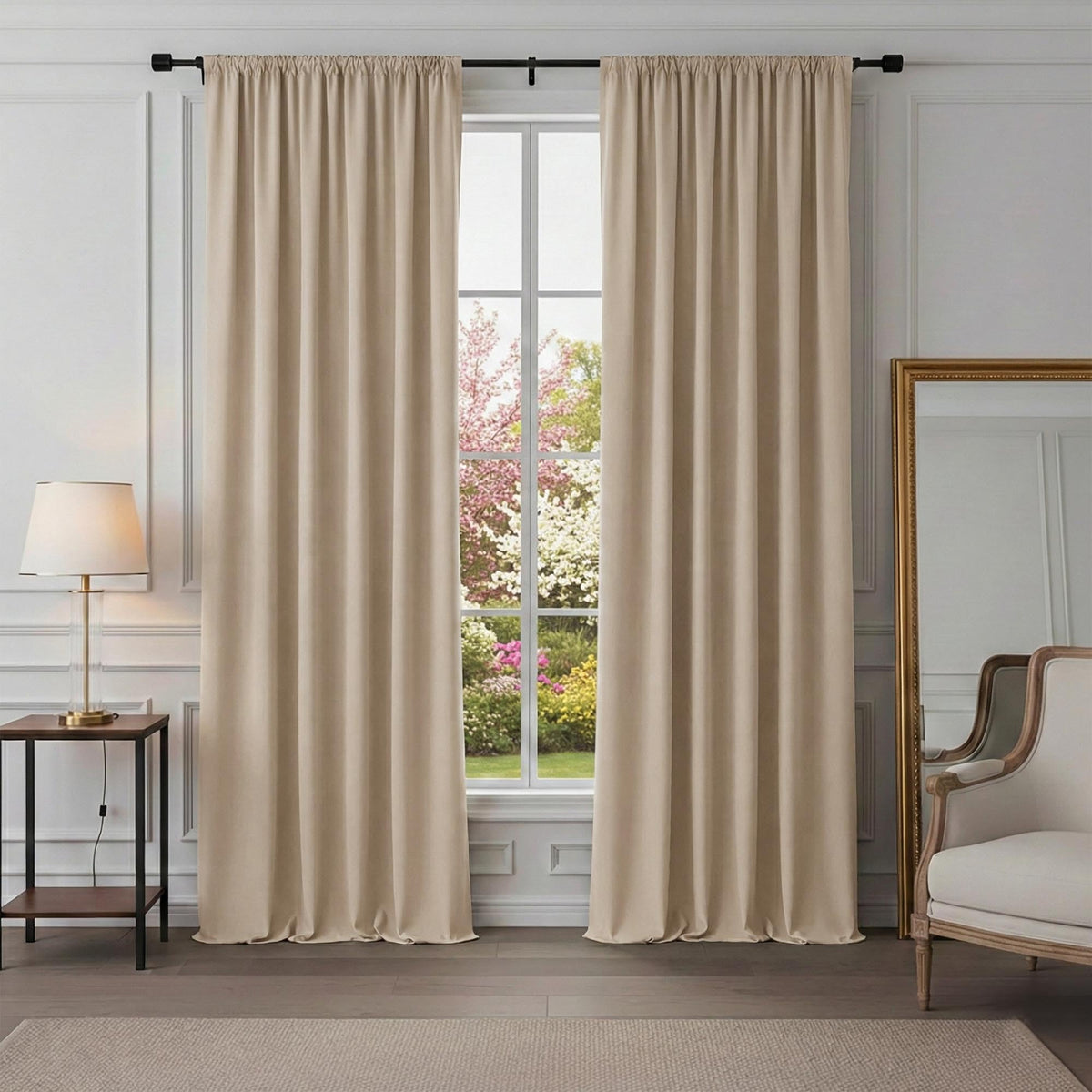 PONY DANCE Black Out Curtains 72 inch Long, Black, 2 Panels