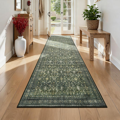 8x10 Area Rugs for Living Room Green Washable Non-Slip Large Carpet