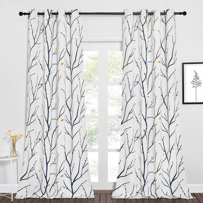 NICETOWN Grey Blackout Striped Pattern Curtains for Living Room, 52 x 84