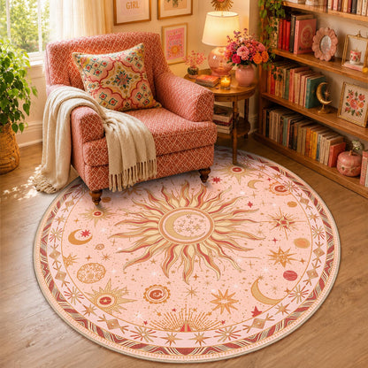 Vacuum-Friendly, 5x7 Washable Area Rug, Black Gold Beige Red