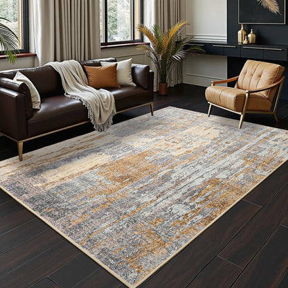Toneed 4x6 Feet Washable Area Rugs for Bedroom Living Room, 48"x72" Grey