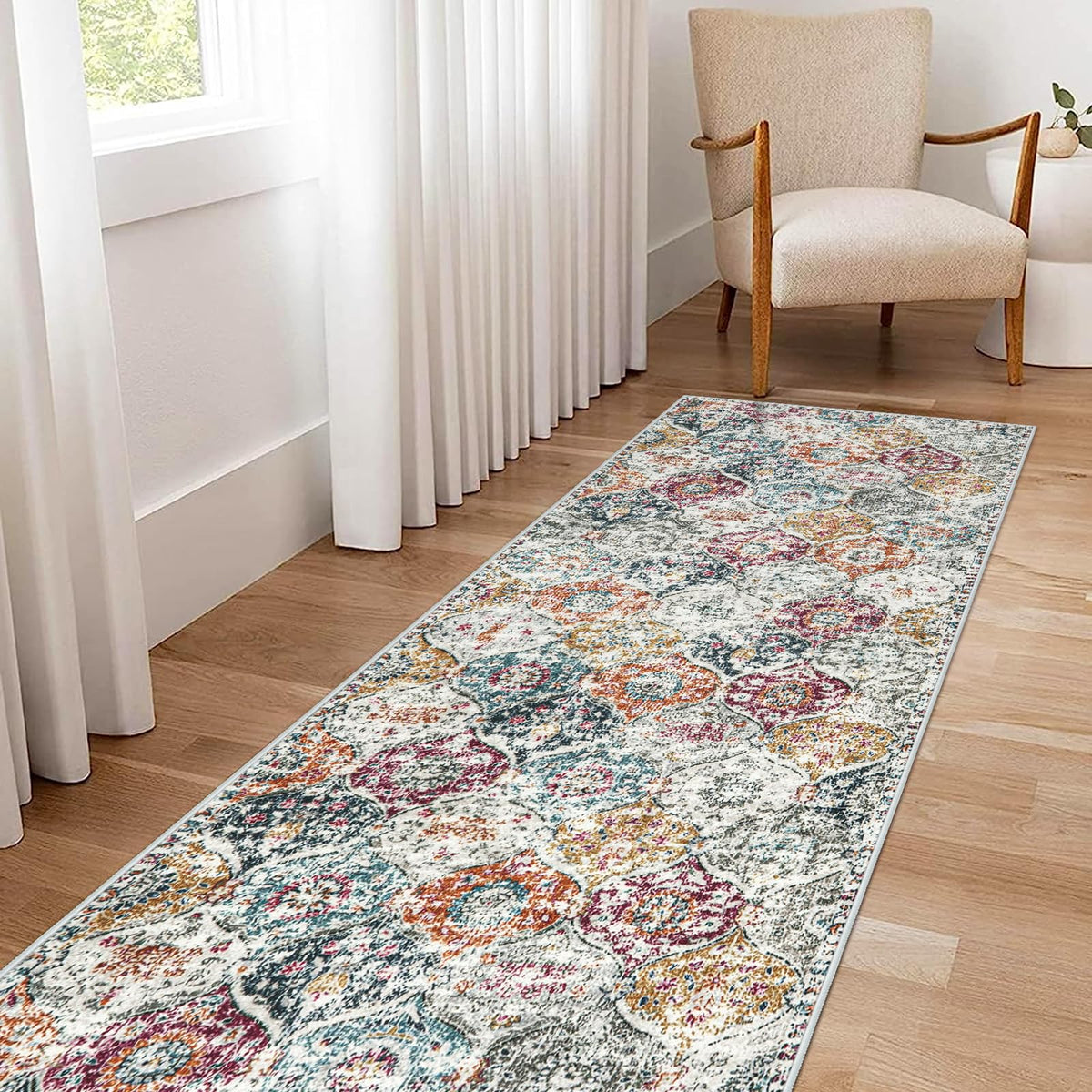 Lahome Moroccan Kitchen Rugs Non Slip Washable, 2x4 Rugs for Entryway