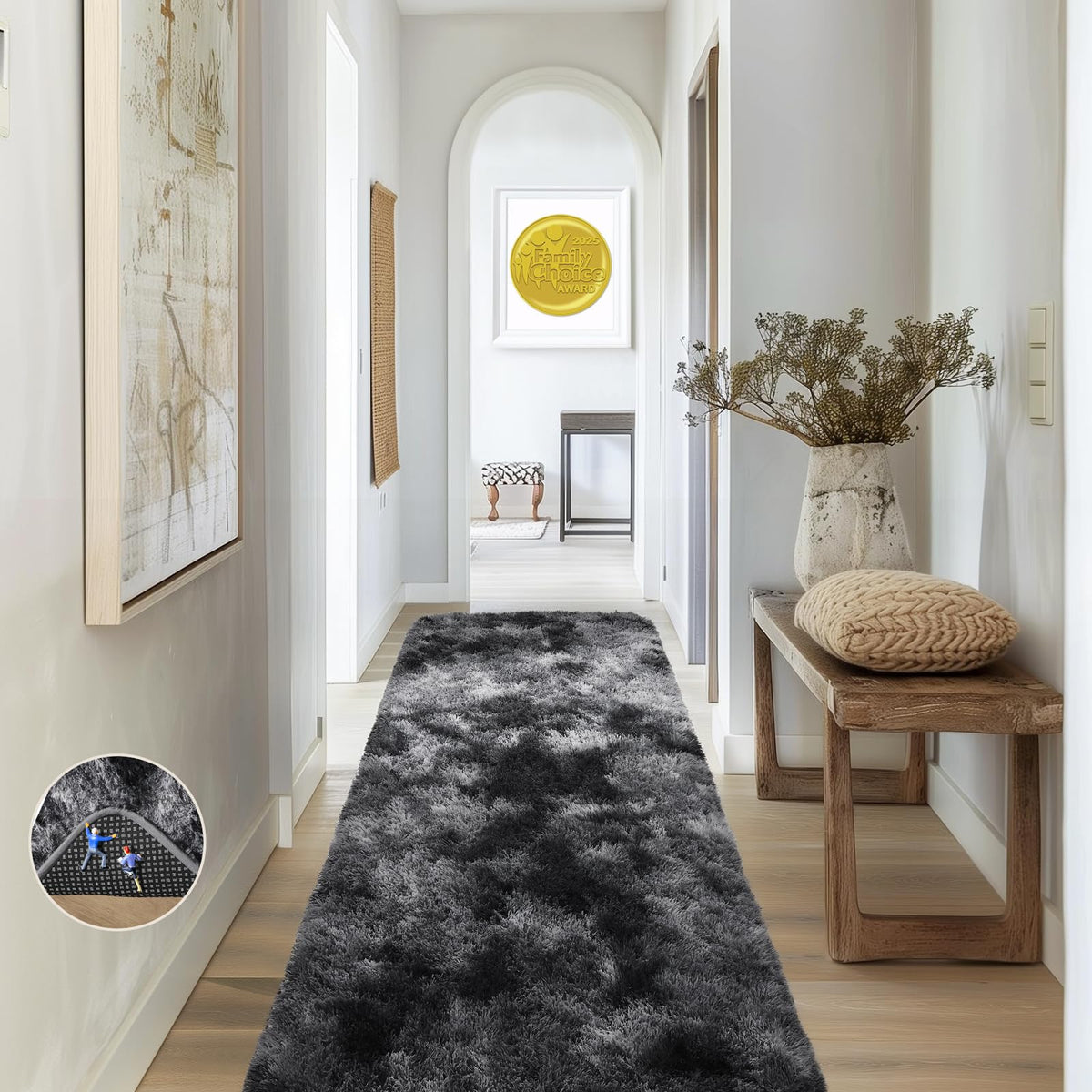 Ophanie Small Rug Upgrade Non Slip Throw Bedside Area Rugs, Fluffy Soft Grey Mini Bedroom Carpet, Affordable Door Entryway Indoor Inside Front Entrance Dog 2x3 Mat, Home Decor Aesthetic, Nursery