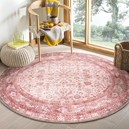 OPPODREAM Vintage Blue Area Rugs 5x7, Washable Rug for Living Room