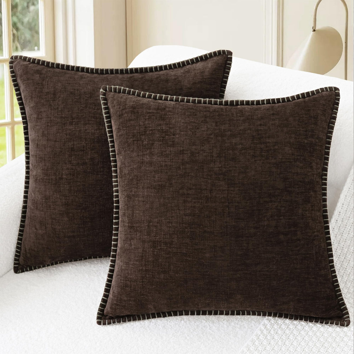 CaliTime Decorative Couch Throw Pillow Covers 18 X 18 Inches Smoke Blue