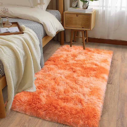 Ultra Soft Runner Rugs for Bedroom Hallways with Upgraded Non-Slip Rubber Backing & Thick Memory Sponge, 2x6 Feet Fluffy Shag Throw Area Rug for Bedside Dorm Dark Grey