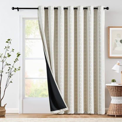 jinchan Boho Blackout Curtains 63 Inch Length Moon Phase Printed Drapes