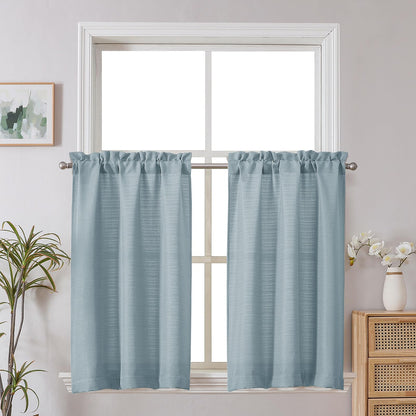 Chyhomenyc White Curtains 84 Inch Length 2 Panels 40Wx84L inches
