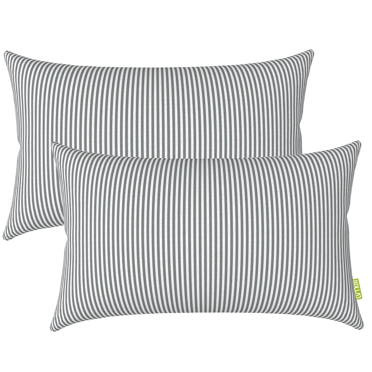 LVTXIII Set of 2 Patio Lumbar Pillows, 12" x 20" Fade Resistant Outdoor Lumbar Pillow with Inners, Fluffy Decorative Garden Lumbar Cushions for Home Patio Coach Sofa Use, Jacobean Black