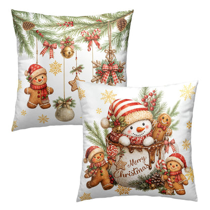 Fall Pillow Covers Autumn Leaf Throw Pillow Covers 18x18 Set of 2 Bohemian Floral Pillow Cases Thanksgiving Berry Pinecones Cushion Cases for Home Farmhouse Sofa Couch Patio
