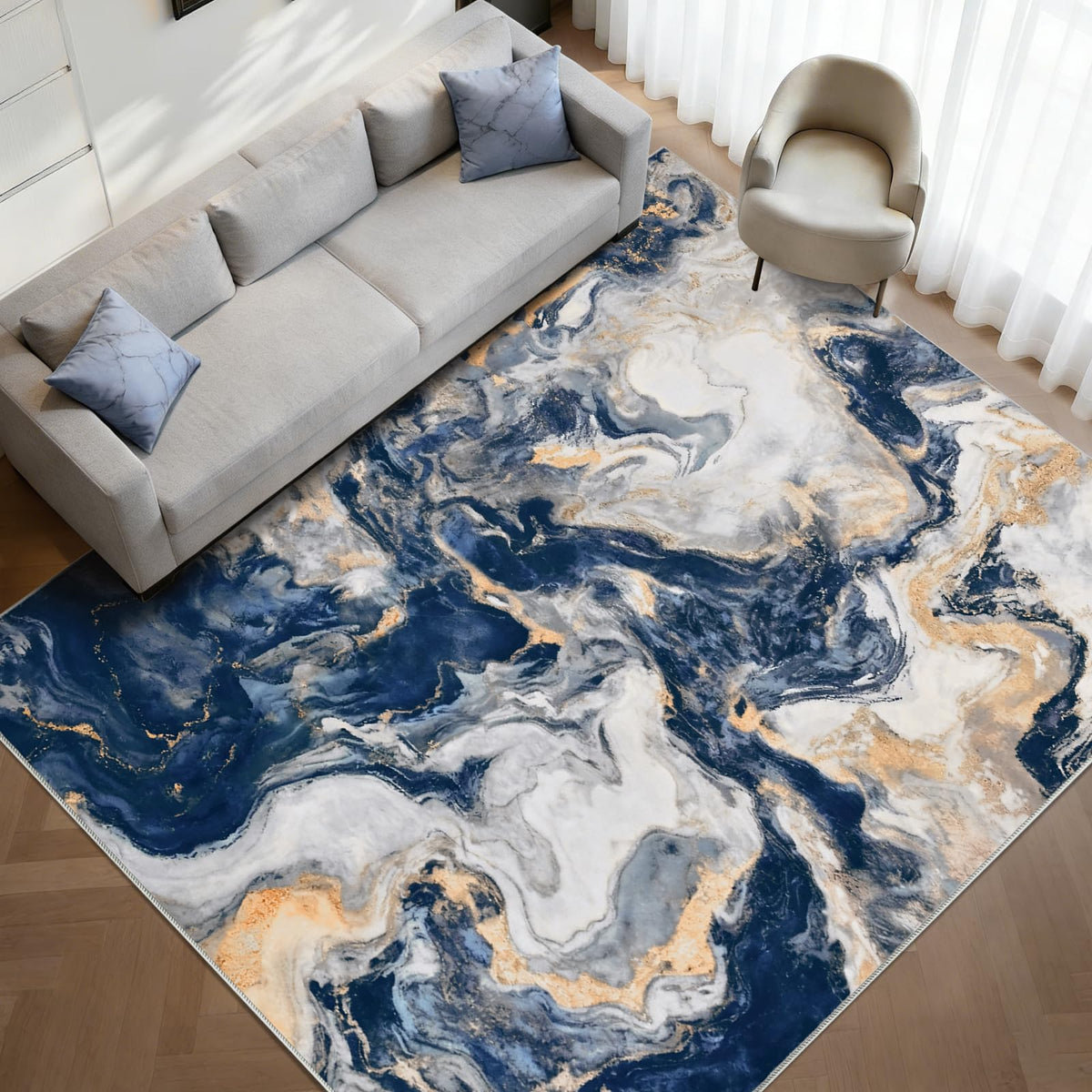 Yinhua 6x9 Area Rugs for Living Room, Washable Large Rugs for Bedroom