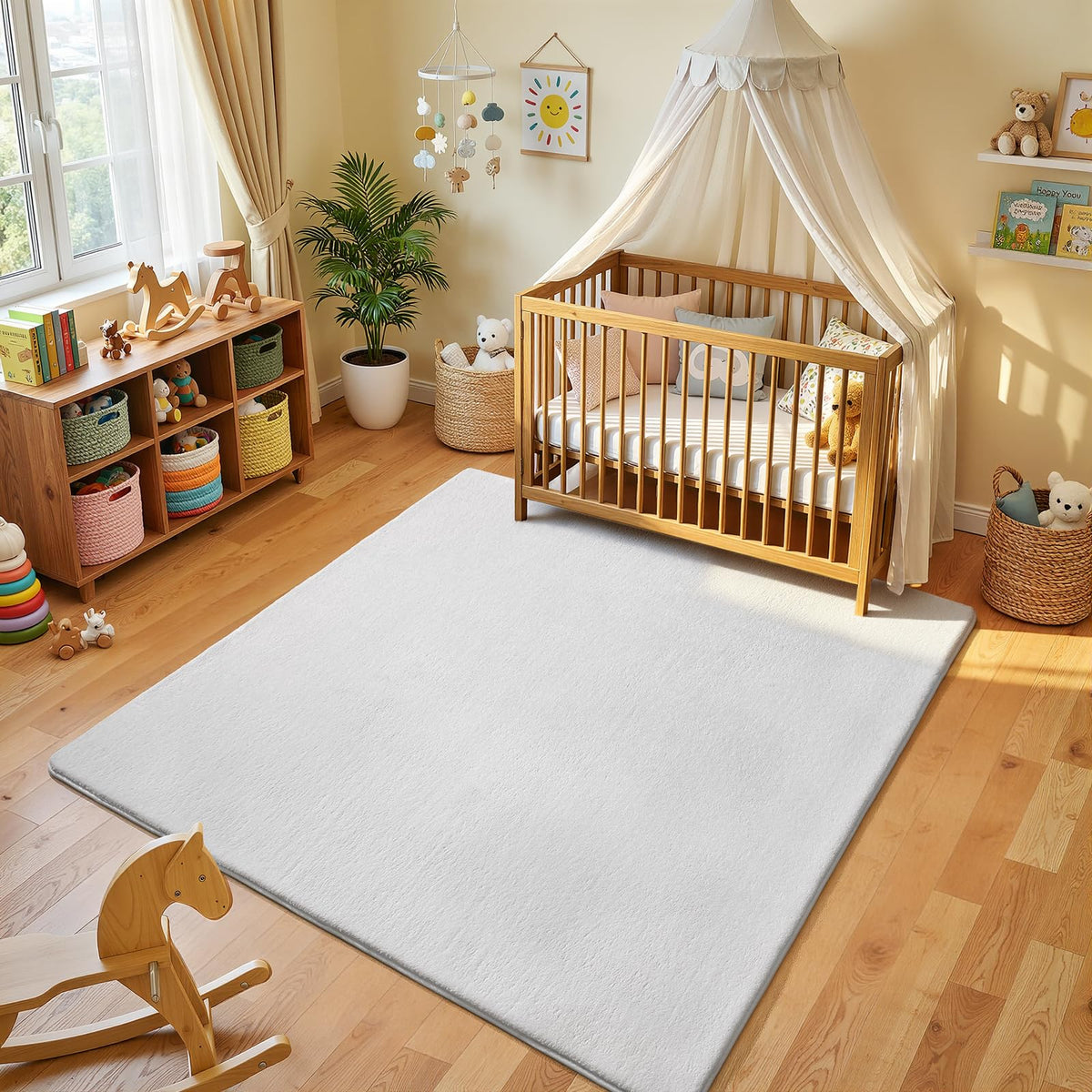 Amearea Modern Area Rugs for Bedroom Living Room, 4x6 Blue Memory Foam Rug