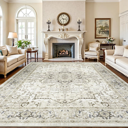 Lofus 5x7 Area Rugs for Living Room Bedroom, Soft Boho Carpet Floral Brown