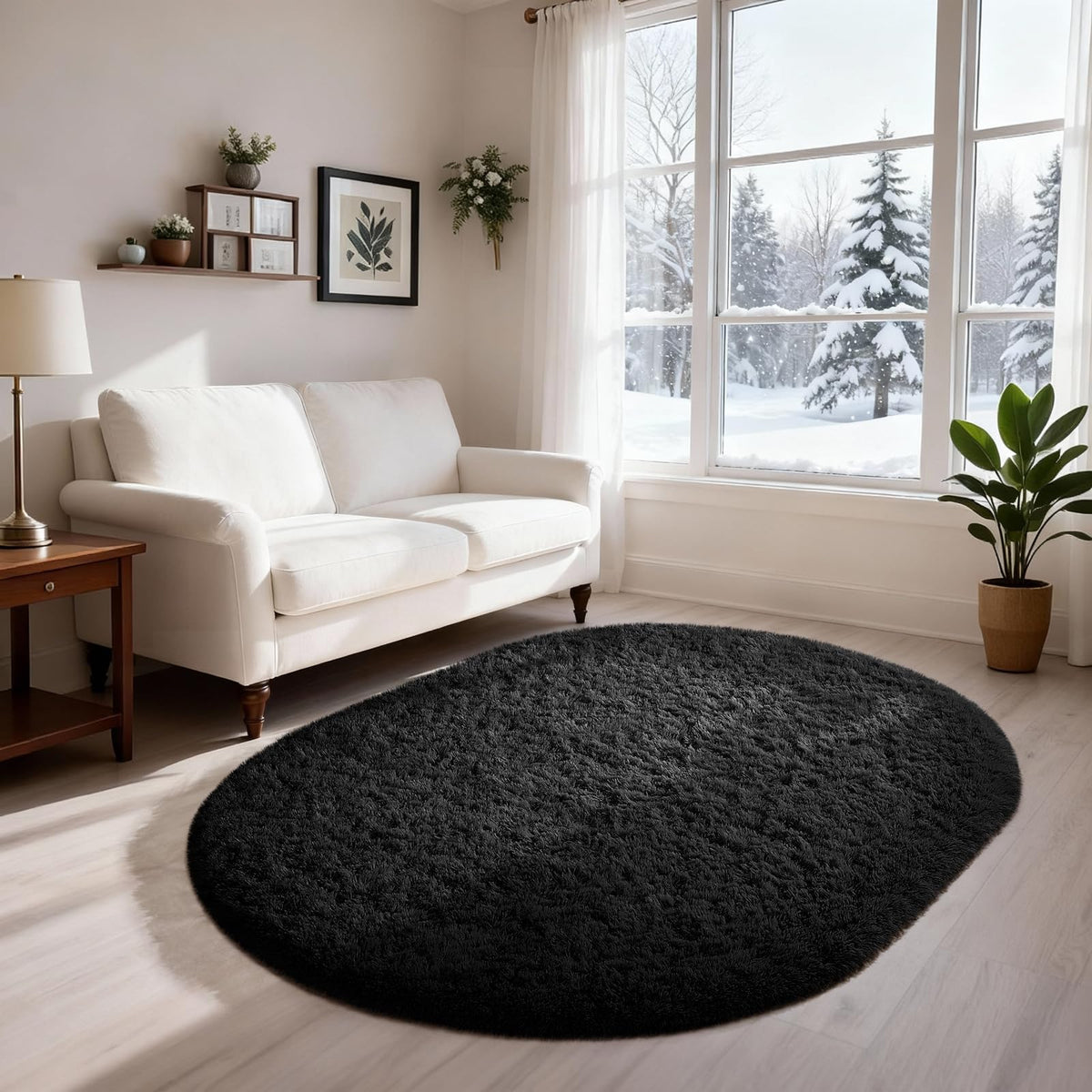 Ophanie Area Rugs for Living Room Bedroom, Washable Non-Slip Fluffy Soft Grey Shag Carpet, Indoor Floor Gray 4x6 Fuzzy Shaggy Living Room Plush Rug for Kids Home Dorm Decor Aesthetic