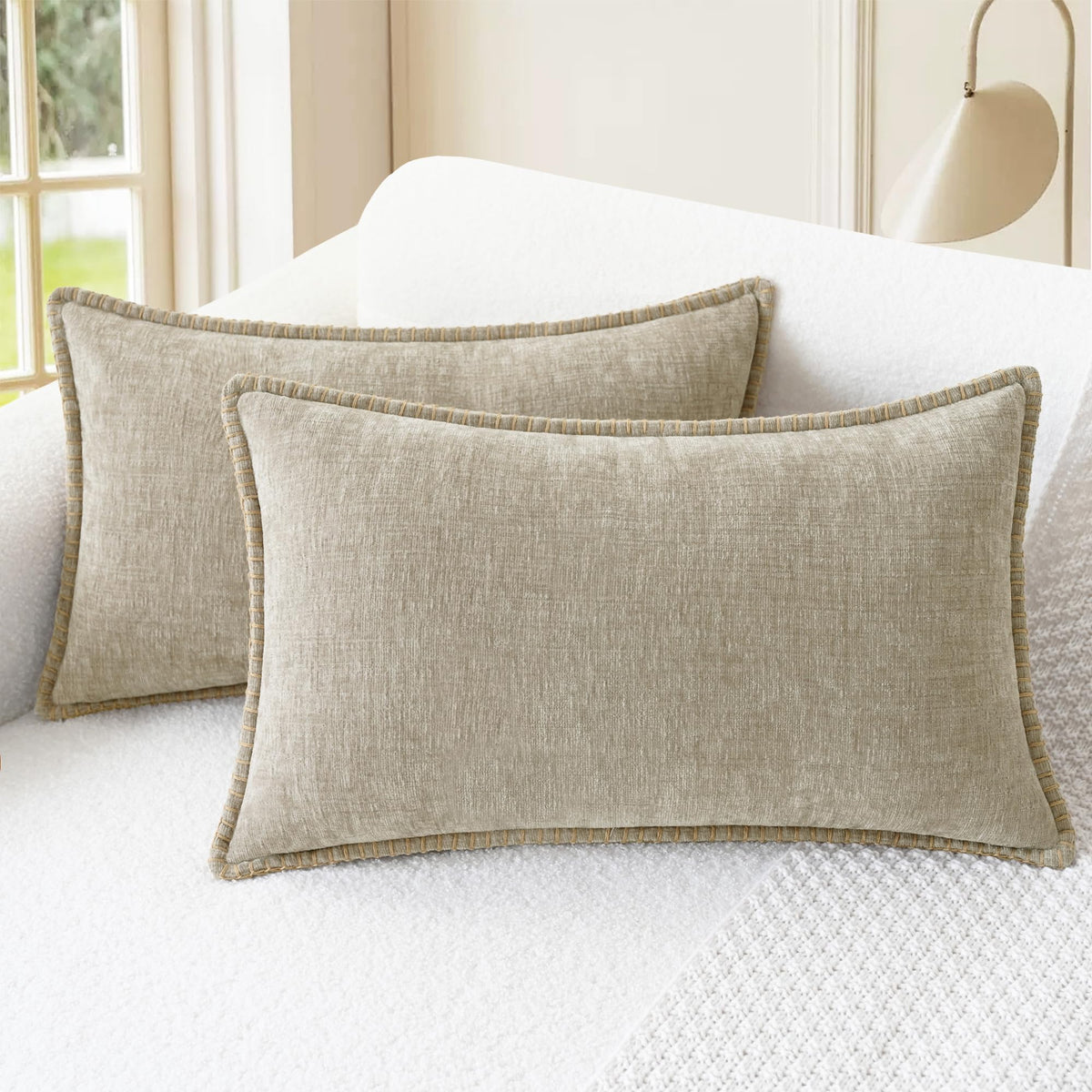 CaliTime Decorative Couch Throw Pillow Covers 18 X 18 Inches Smoke Blue