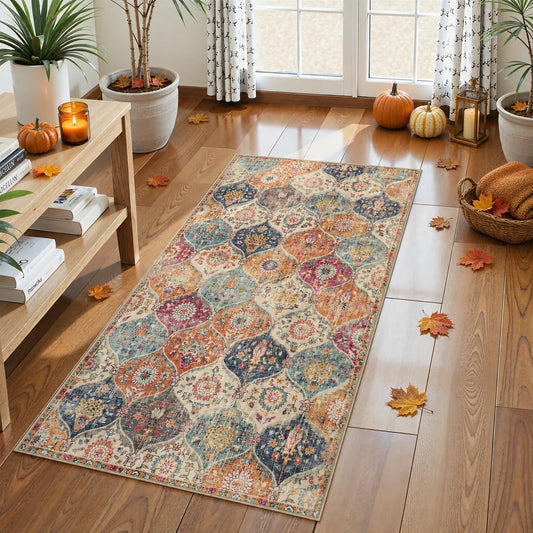 Lahome Moroccan Kitchen Rugs Non Slip Washable, 2x4 Rugs for Entryway