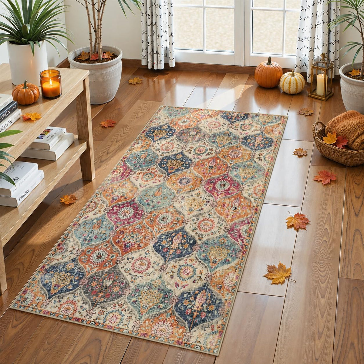 Lahome Moroccan Kitchen Rugs Non Slip Washable, 2x4 Rugs for Entryway