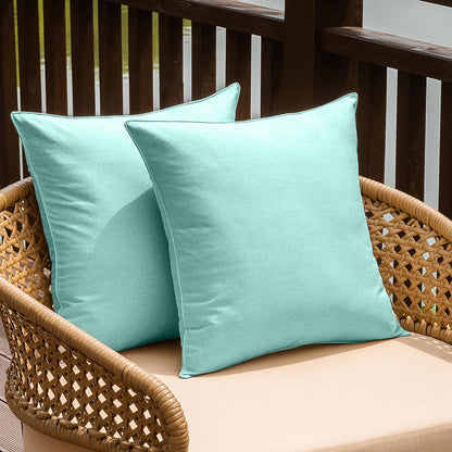 NiNi ALL Waterproof Outdoor Pillow Covers 18x18 Set of 2 Patio Black